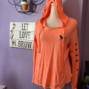 Coral orange Victoria secret pink hoodie
